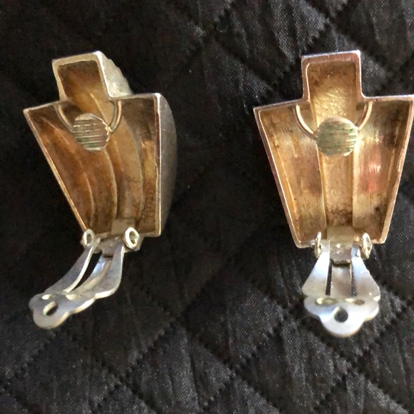 Vintage Sterling Silver Clip-On Earrings - Picture 7 of 7